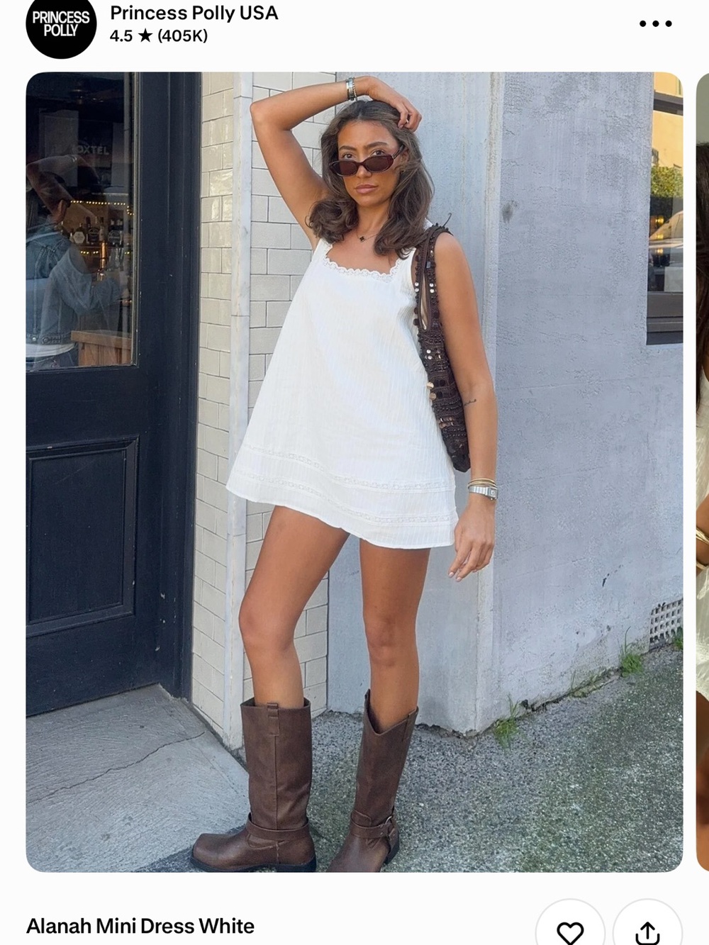 Princess Polly White Alanah Mini Dress